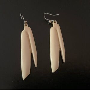 Elegant Cream Dangle Earrings